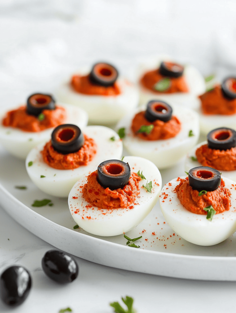 Uncanny Halloween Deviled Egg Eyeballs That Will Spook Your Guests
