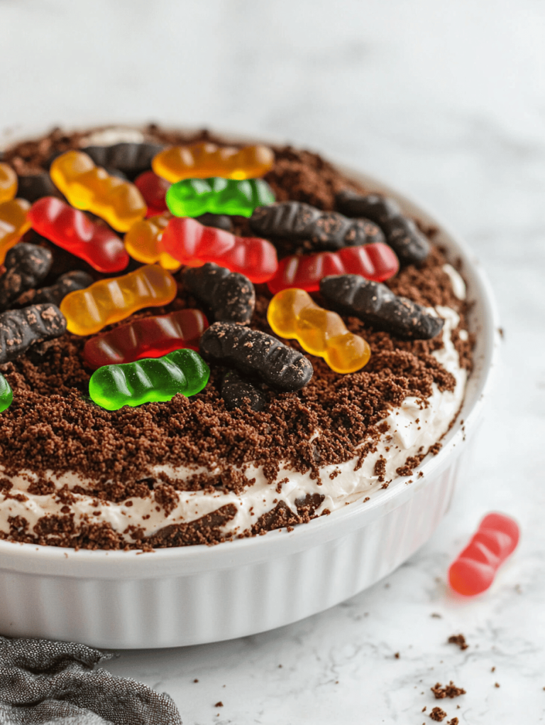 Spooky Glee: Halloween Dirt Cake with Gummy Worms