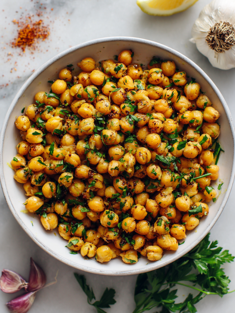 Roasted Garlic Chickpeas Recipe